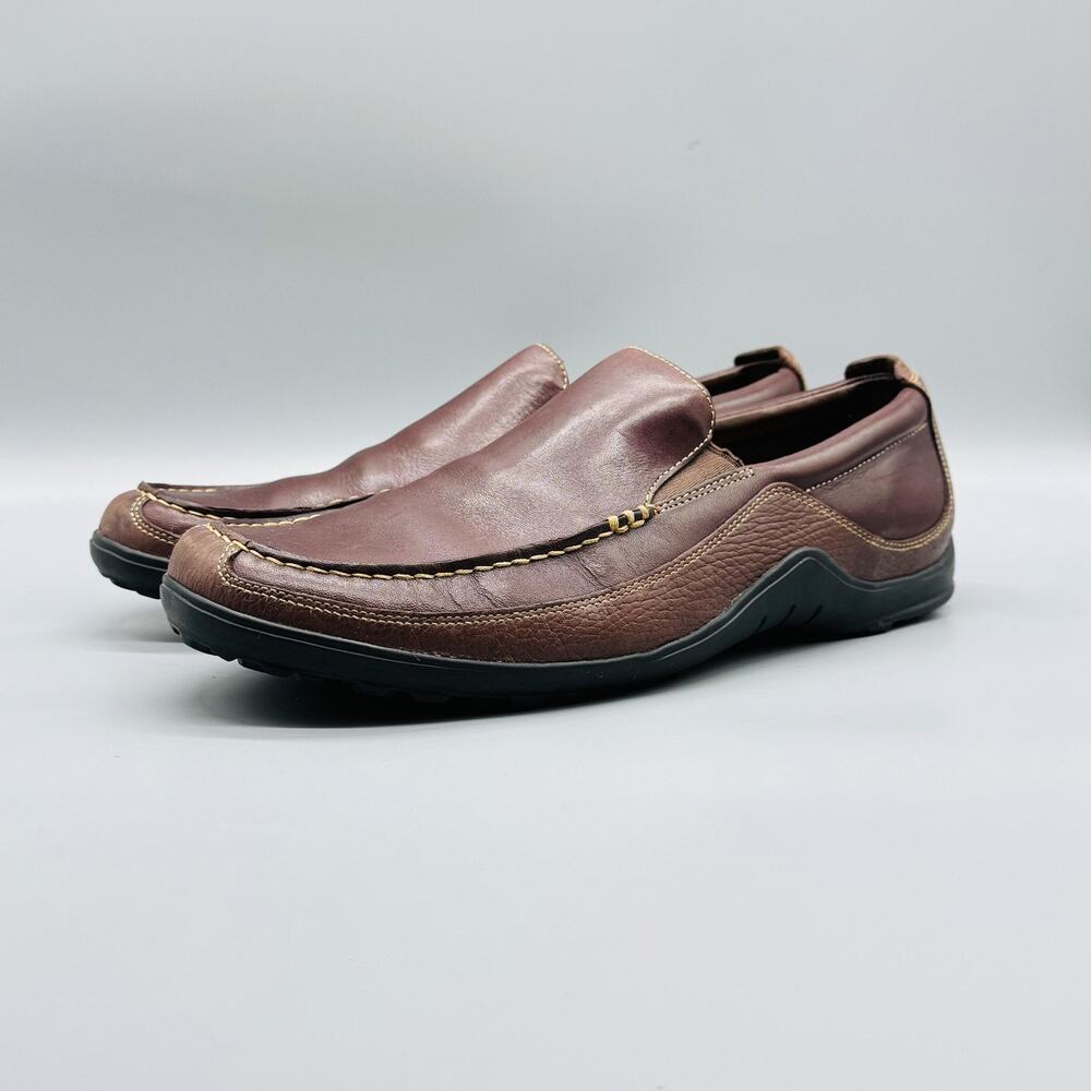 Cole Haan Shoes Mens 11 Brown Leather Slip On Loafers Moc Toe Casual Comfort - Picture 3 of 11